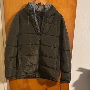 Kenneth Cole Puffer Jacket Mens Medium Green